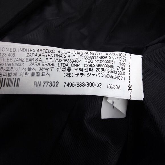 ZARA Crepe Open Front Collarless Blazer Suit Jacket Black Old Money Quiet Luxury - Picture 9 of 9